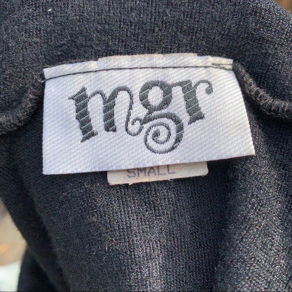 VINTAGE Black Crushed Velvet Sheer Paneled Side Slit Midi Dress size Small - Picture 6 of 11